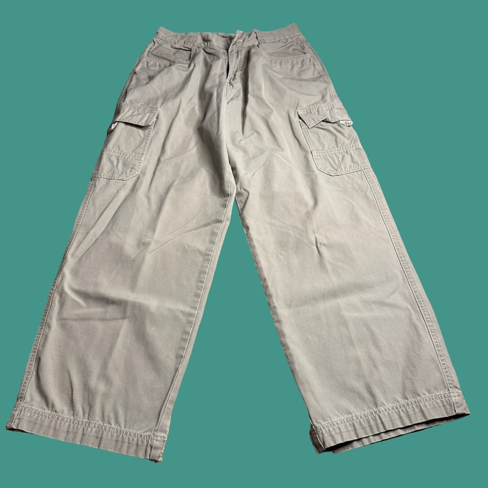 Vintage Redsand Wide Leg Cargo Pants Khaki 31 Grunge Skater Distressed *Read